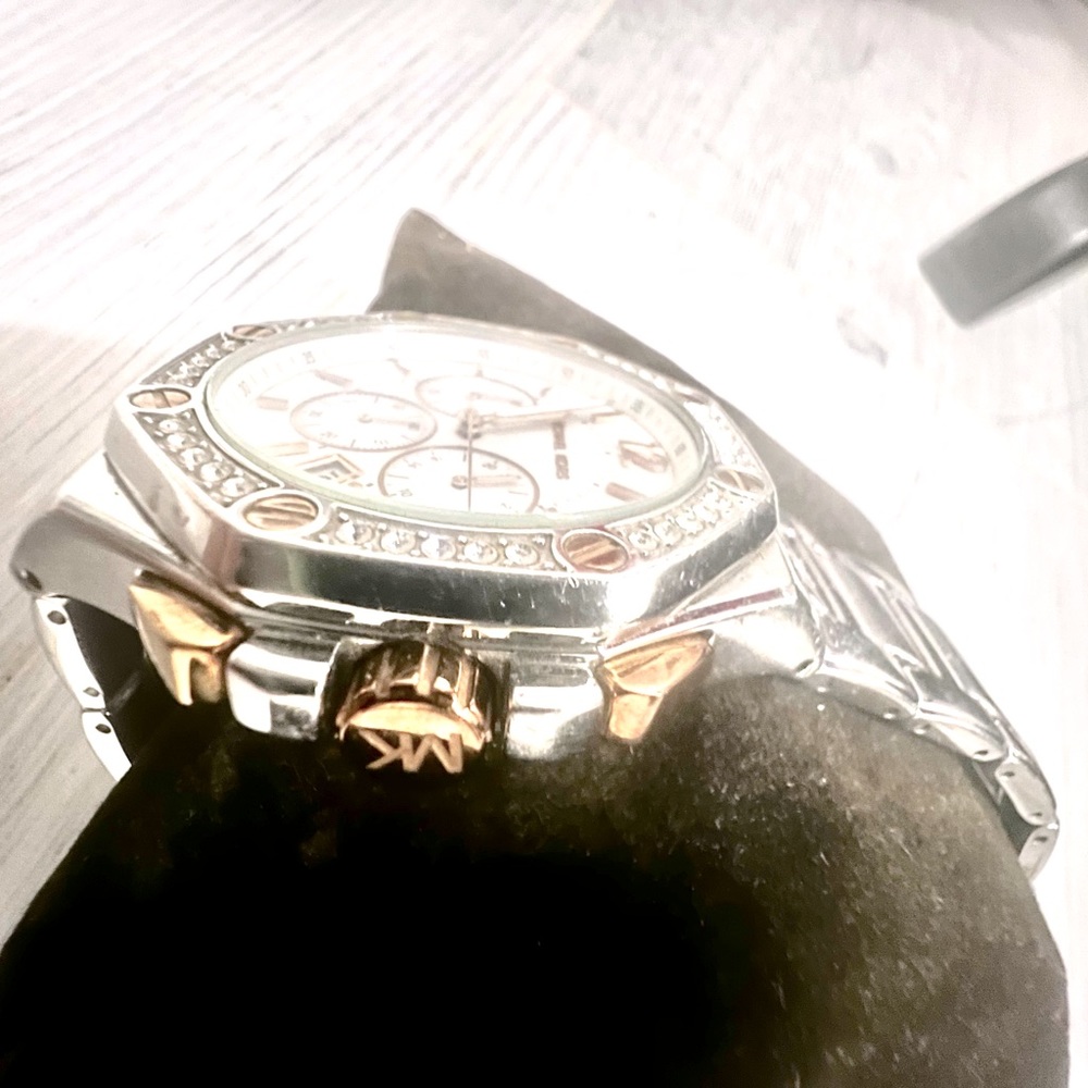 Michael Kors Stainless steel watch with stones.